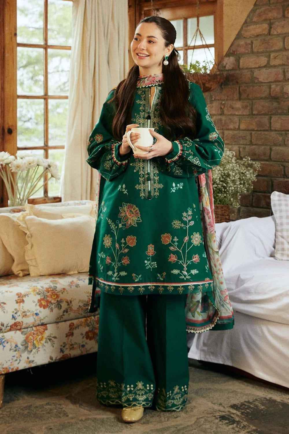 Summer Collection 2025: Zara Shahjahan 3Pc Fancy Lawn Suit with Heavy Embroidery 🌼🌞 | Eid & Ramadan Special