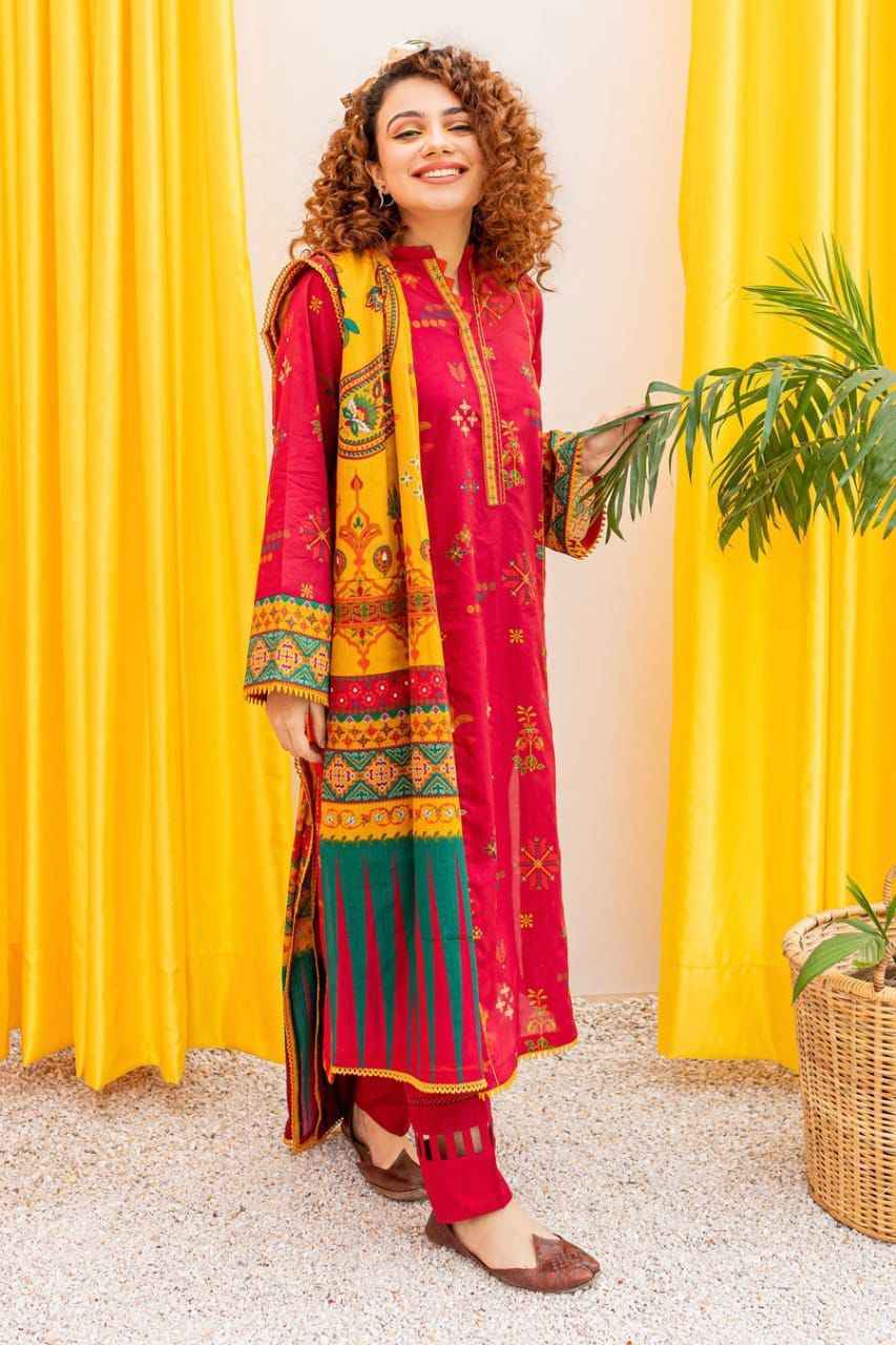 🌼 Summer Collection 2025: 3Pc Fancy Batik Lawn Suit with Full Embroidery 🌼🌞 | Ramadan & Eid Special Outfit