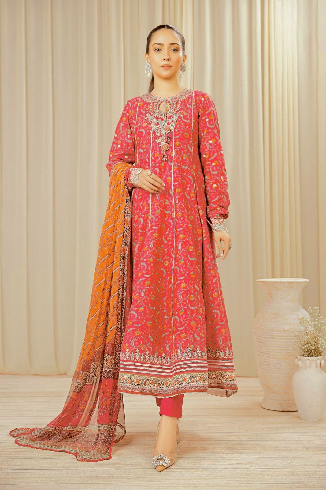 "Zara Shahjahan 3PC Fancy Winter Collection - Embroidered Front, Neck & Sleeves, Plain Trouser, Daman Embroidered, Soft Wool Shawl - Dhanak Quality - Wholesale Price" brand store