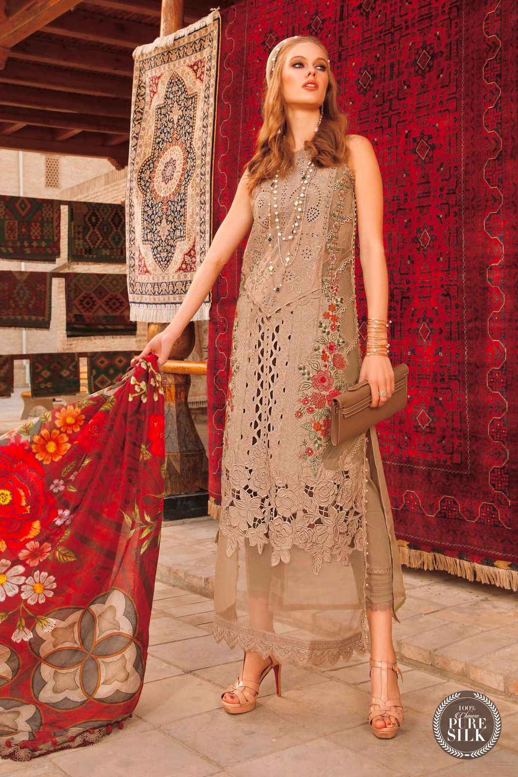 MARIA B Hit Article 3Pc Fancy Eid & Summer 2025 Outfit | Embroidered Lawn Suit with Tarkashi Dupatta | Wholesale Price Rs 3900