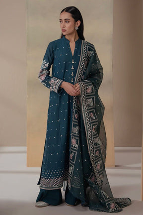 CROSS STITCH Hit Article 3Pc Fancy Eid & Summer 2025 Outfit | Embroidered Lawn Suit with Palo Organza Dupatta | Wholesale Price Rs 3999 AOUN STORE