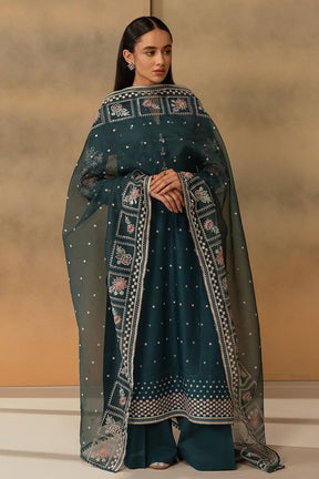 CROSS STITCH Hit Article 3Pc Fancy Eid & Summer 2025 Outfit | Embroidered Lawn Suit with Palo Organza Dupatta | Wholesale Price Rs 3999 AOUN STORE