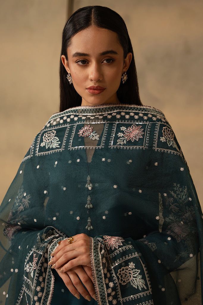 CROSS STITCH Hit Article 3Pc Fancy Eid & Summer 2025 Outfit | Embroidered Lawn Suit with Palo Organza Dupatta | Wholesale Price Rs 3999 AOUN STORE