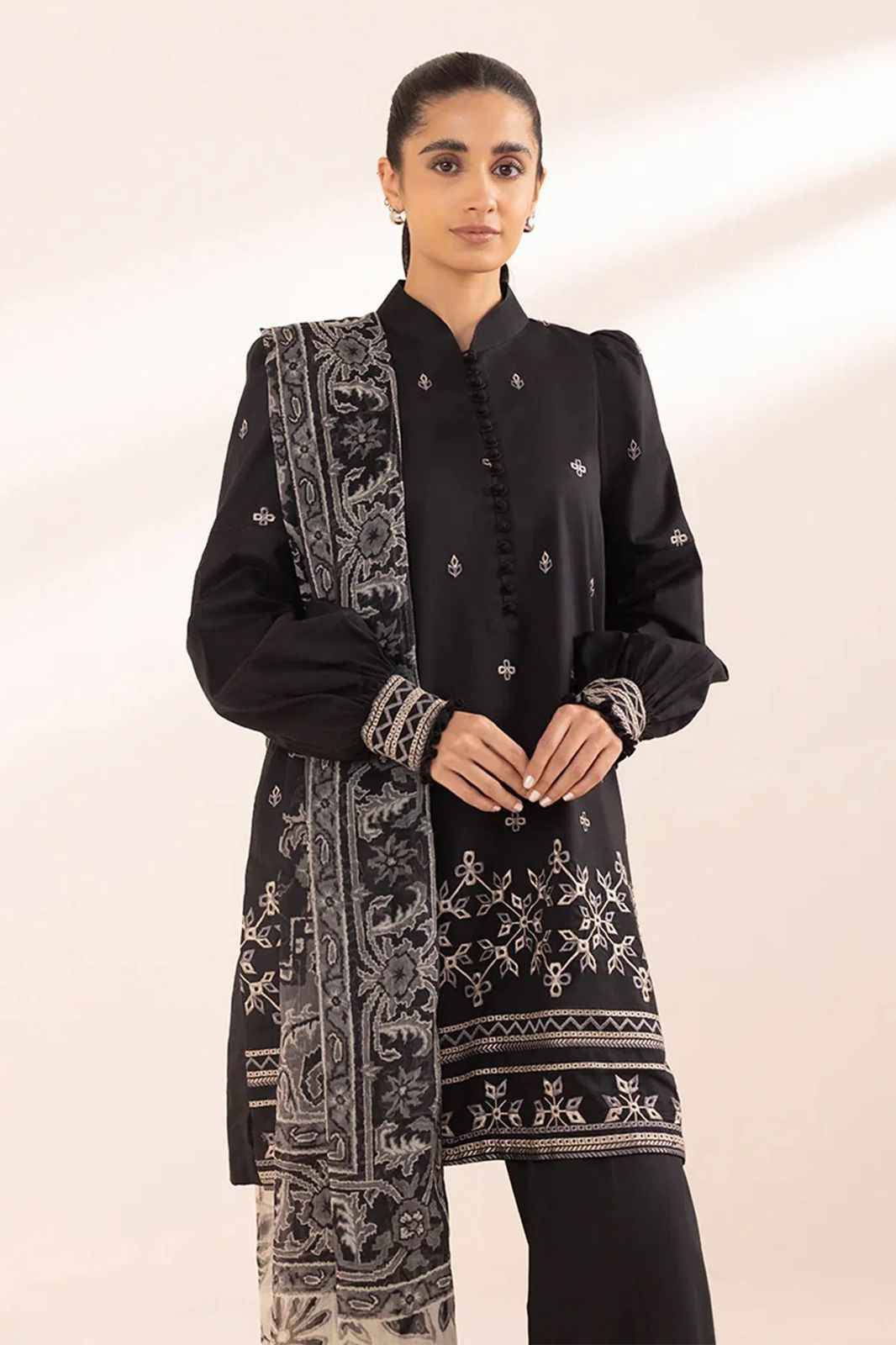 SAPPHIRE Hit Article 3Pc Fancy Eid & Summer 2025 Outfit | Embroidered Lawn Suit with Tarkashi Monark Dupatta | Wholesale Price Rs 3999