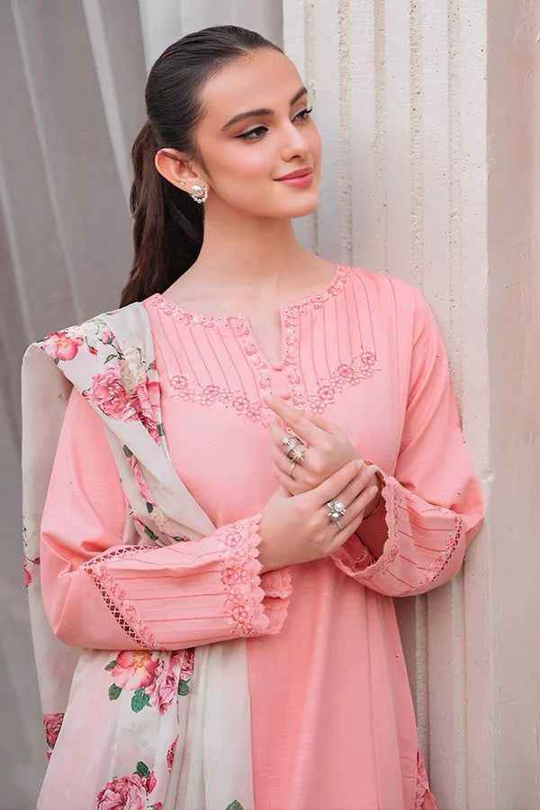 ZIVA Hit Article 3Pc Fancy Eid & Summer 2025 Outfit | Embroidered Lawn Suit with Tarkashi Monark Dupatta | Wholesale Price Rs 3850