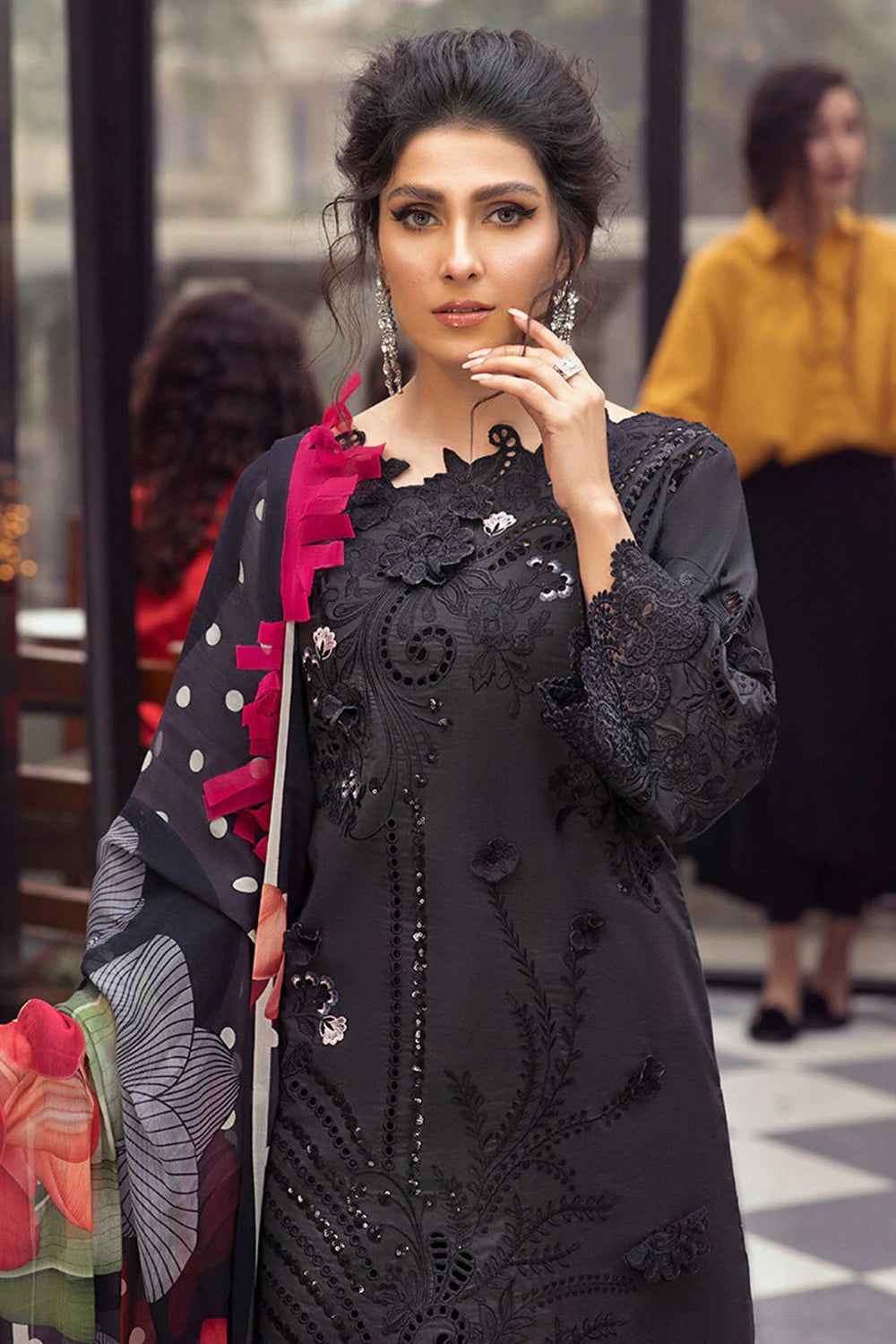 MUSHQ Hit Article 3Pc Fancy Eid & Summer 2025 Outfit | Heavy Embroidered Lawn Suit with Tarkashi Monark Dupatta | Wholesale Price Rs 3999