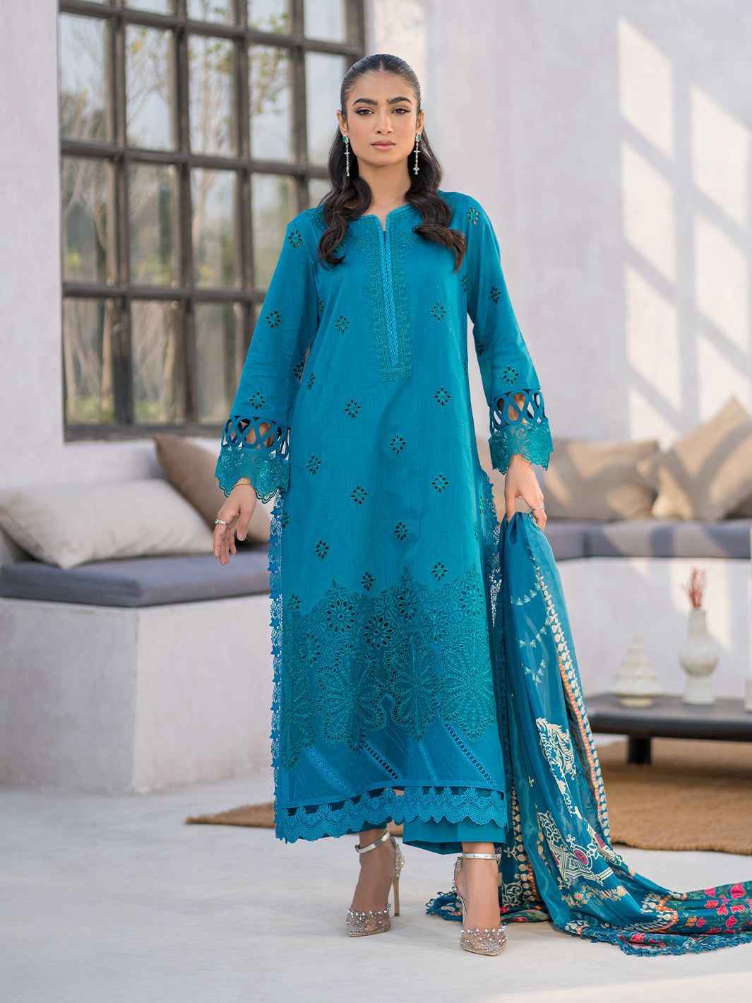 PARISHAY Hit Article 3Pc Fancy Eid & Summer 2025 Outfit | Embroidered Lawn Suit with Tarkashi Monark Dupatta | Wholesale Price Rs 3999