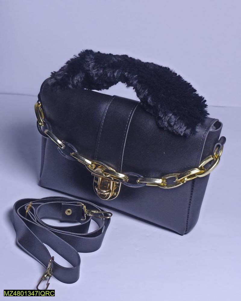 Women's handbag with chunky chain with fur/Ramdan Sale - AOUN STORE